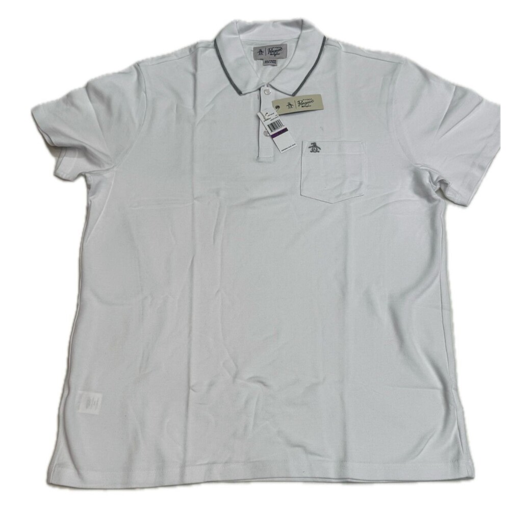 Original Penguin Polo Shirt Mens XXL White New Short Sleeve Performance Tee